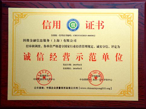 新融網榮膺誠信經營示范單位，企業信用評估獲權威認可